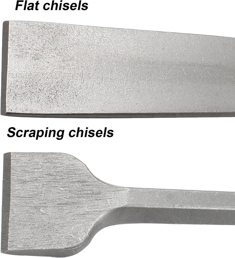 LDEXIN 2Pcs SDS Plus Tile Chisel and Flat Chisel 1.57 Inch Wide for Concrete Masonry Stone, 10 Inch (250mm) Long - Image 4